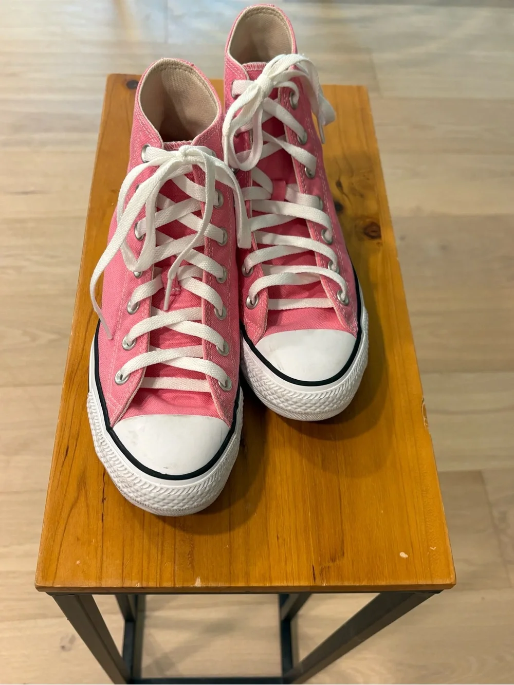 Converse Kids Pink Canvas High-Top Sneakers with White Soles